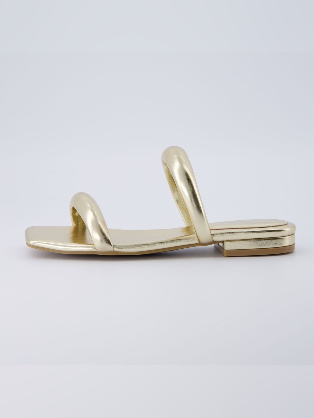 Cushionaire Metallic Gold Double-Strap Women's Slide size 8M New